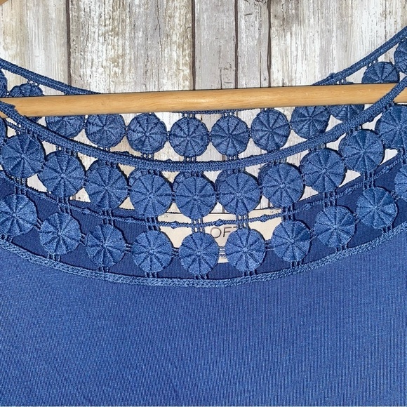 Loft Blue Sleeveless Open Neck Tunic - Picture 3 of 4